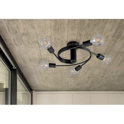 Rabalux - Lampadario fisso 5xE27/15W/230V nero