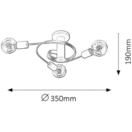 Rabalux - Lampadario fisso 5xE27/15W/230V nero