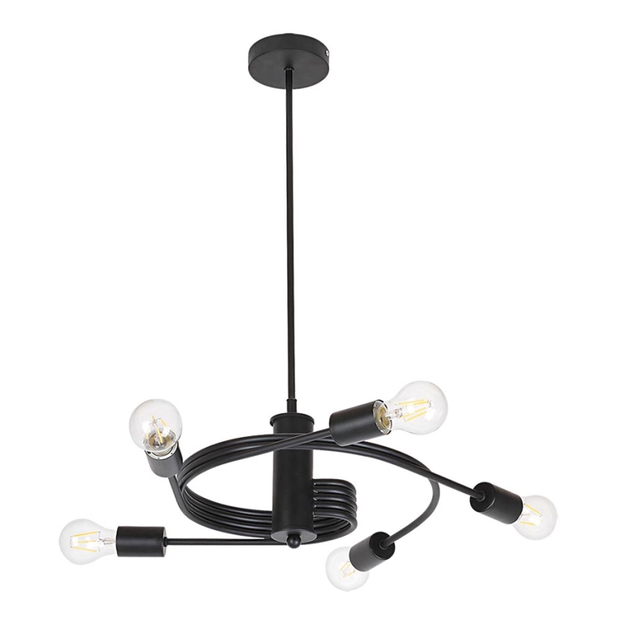 Rabalux 2098 - Lampadario fisso CARLY 5xE27/15W/230V nero