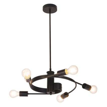 Rabalux 2098 - Lampadario fisso CARLY 5xE27/15W/230V nero