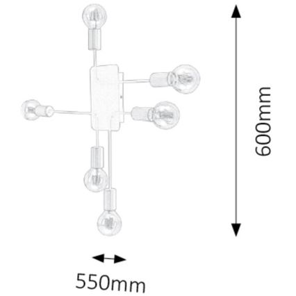 Rabalux - Lampadario fisso 6xE27/15W/230V