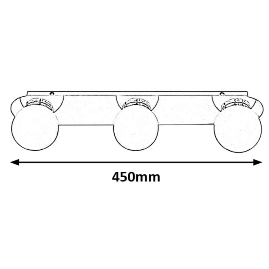 Rabalux - Plafoniera da bagno 3xG9/28W/230V IP44 10x45 cm