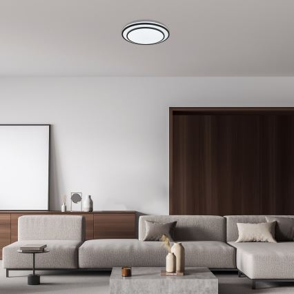 Rabalux - Plafoniera dimmerabile a LED/40W/230V 3000-6500K nera Ø 49 cm + telecomando