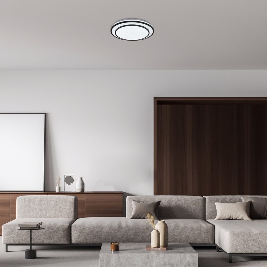 Rabalux - Plafoniera dimmerabile a LED/40W/230V 3000-6500K nera Ø 49 cm + telecomando