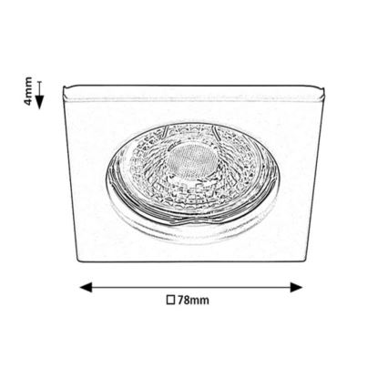 Rabalux - Lampada da soffitto ad incasso 1xGU5,3/25W/12V quadrato