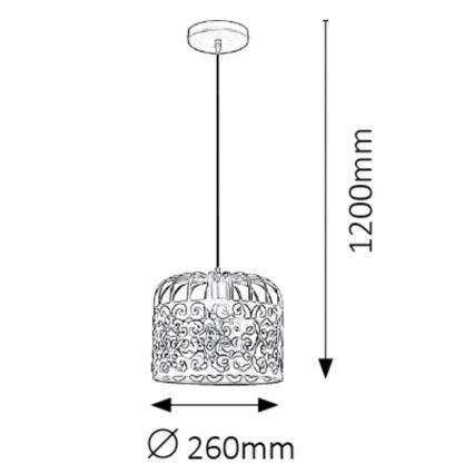 Rabalux - Lampadario 1xE27/60W/230V nero