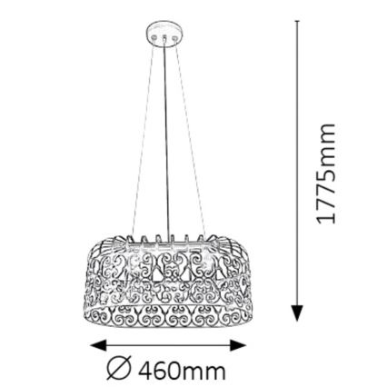 Rabalux - Lampadario 2xE27/60W/230V bianco