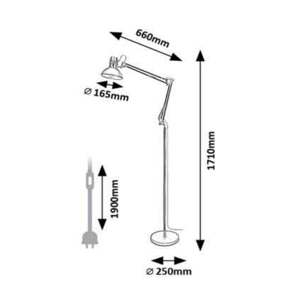 Rabalux - Lampada da terra 1xE27/40W/230V nero/cromo lucido