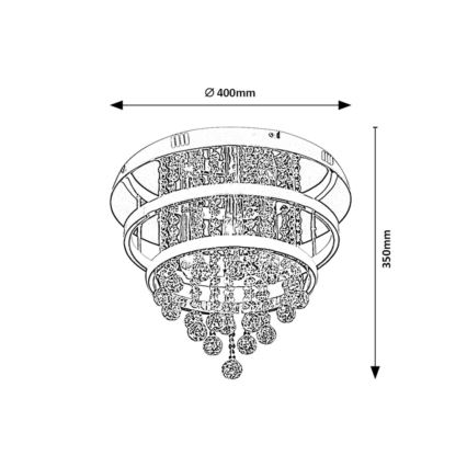 Rabalux - Lampadario da parete in cristallo LED/32W/230V + 3xE14/40W