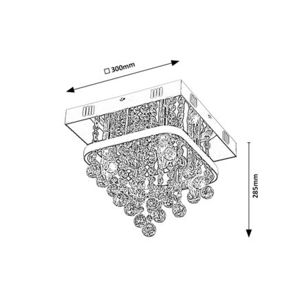 Rabalux - Lampadario da parete in cristallo LED/23W/230V + 4xE14/40W