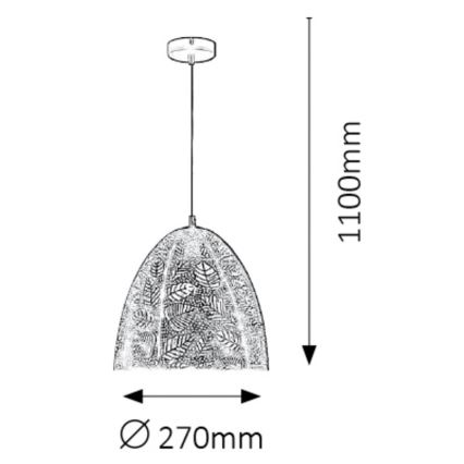 Rabalux 2277 - Lampadario a sospensione con filo MANORCA 1xE27/40W/230V