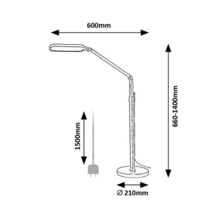 Rabalux - LED Dimmerabile touch lampada con piedistallo LED/13W/230V 3000-6000K nero