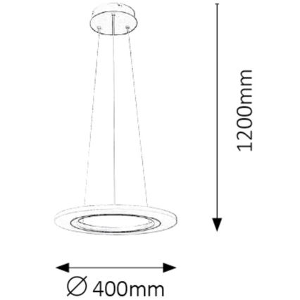 Rabalux 2428 - Lampadario LED ADRIENNE LED/20W/230V argento