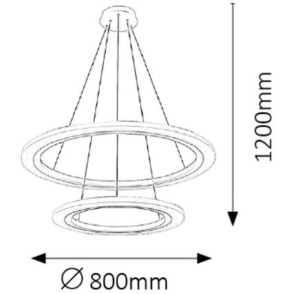 Rabalux 2429 - Lampadario LED ADRIENNE LED/62W/230V argento