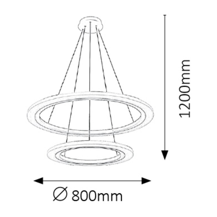 Rabalux 2429 - Lampadario LED ADRIENNE LED/62W/230V argento