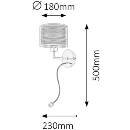 Rabalux - Applique E27/60W + LED/1W