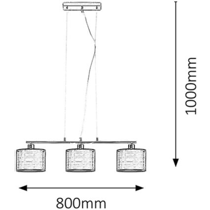 Rabalux - Lampada a sospensione 3xE27/60W