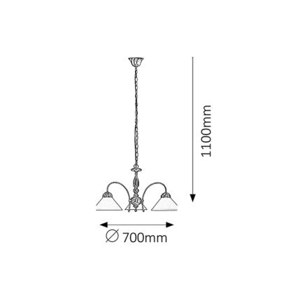 Rabalux - Lampadario a sospensione con catena 3xE27/60W/230V