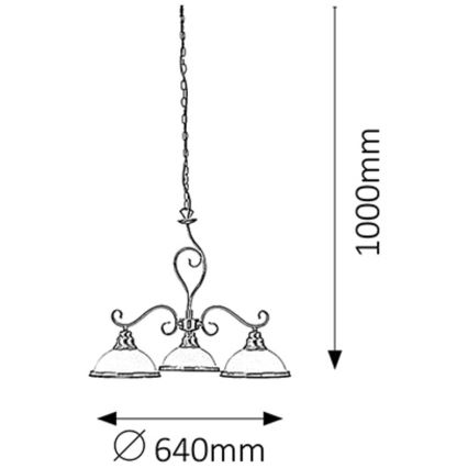 Rabalux - Lampadario 3xE27/60W/230V