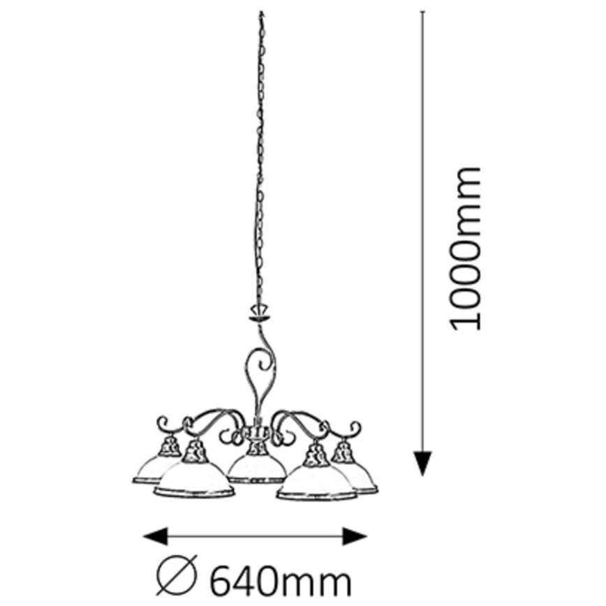 Rabalux 2755 - Lampadario ELISETT 5xE27/60W/230V