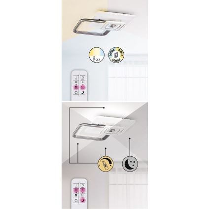 Rabalux - Lampadario LED dimmerabile a plafone LED/48W/230V 3000K/4000K/6000K + tc