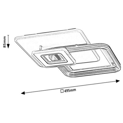 Rabalux - Lampadario LED dimmerabile a plafone LED/48W/230V 3000K/4000K/6000K + tc