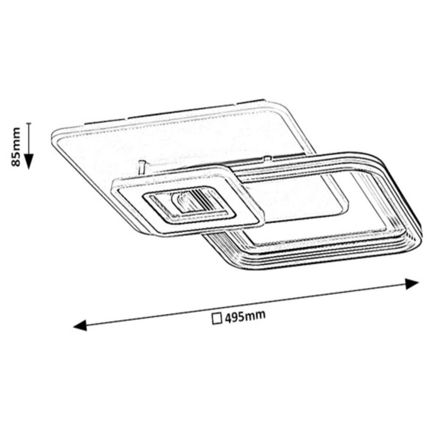 Rabalux - Lampadario LED dimmerabile a plafone LED/48W/230V 3000K/4000K/6000K + tc