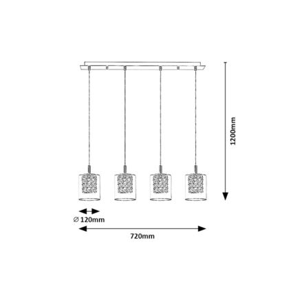 Rabalux - Lampadario in cristallo su corda 4xG9/40W/230V