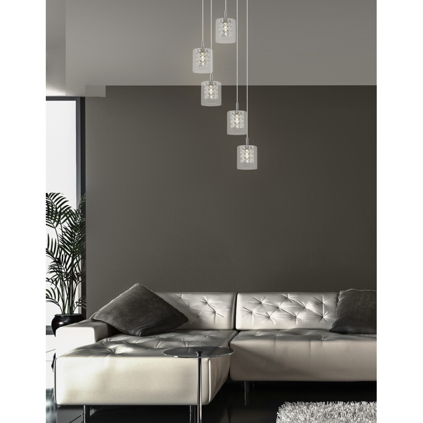Rabalux - Lampadario in cristallo su filo 5xG9/40W/230V