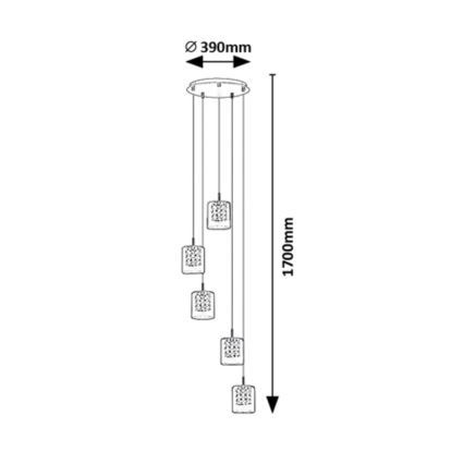 Rabalux - Lampadario in cristallo su filo 5xG9/40W/230V