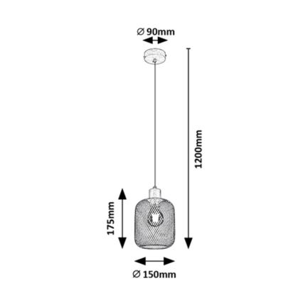 Rabalux - Lampadario su corda 1xE27/60W/230V