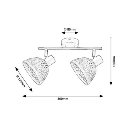 Rabalux - Faretto 2xE14/15W/230V rattan