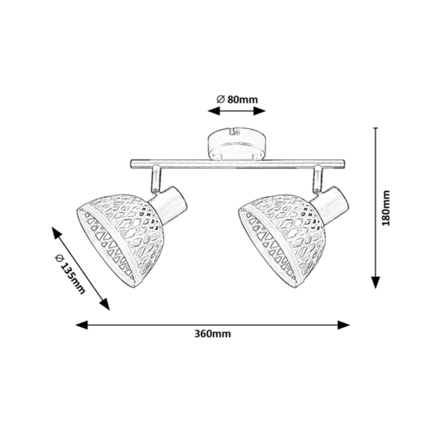 Rabalux - Faretto 2xE14/15W/230V rattan
