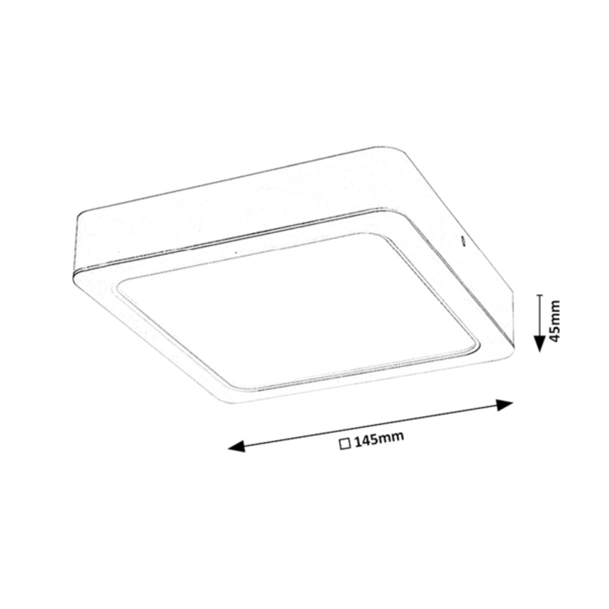 Rabalux - Plafoniera LED LED/12W/230V 14,5x14,5 cm