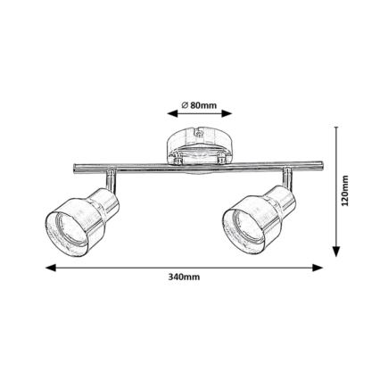 Rabalux - Faretto 2xGU10/50W/230V