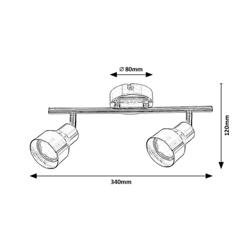 Rabalux - Faretto 2xGU10/50W/230V