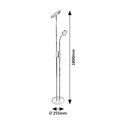 Rabalux - Lampada da terra LED dimmerabile LED/18,5W/230V + LED/4,5W cromo opaco