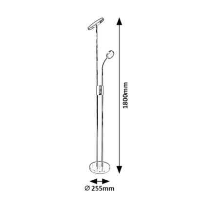 Rabalux -LED Lampada da terra dimmerabile LED/18,5W/230V + LED/4,5W nero