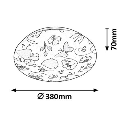 Rabalux - Plafoniera LED per bambini HANKA LED/24W/230V