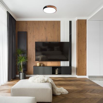 Rabalux - Plafoniera LED LED/24W/230V nero/rovere Ø 41,5 cm