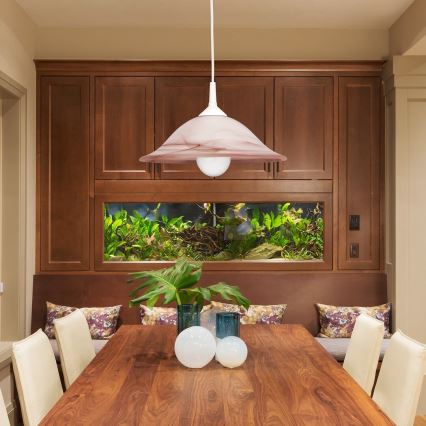 Rabalux - Lampadario 1xE27/60W/230V in vetro alabastrino