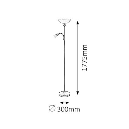 Rabalux - Lampada da terra 1xE27/60W+1xE14/40W