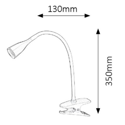 Rabalux - Lampada da tavolo con clip a LED, 4,5 W, 230 V