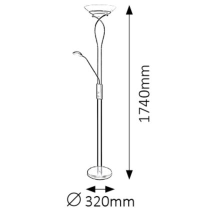 Rabalux - Lampada da terra 2xE27/15W+1xG9/40W/230V nero