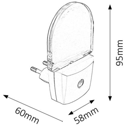 Rabalux - LED Lampada con spina integrata 1xLED/0,5W/230V