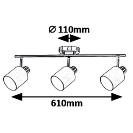 Rabalux 5011 - Faretto  NATINA 3xE14/25W/230V