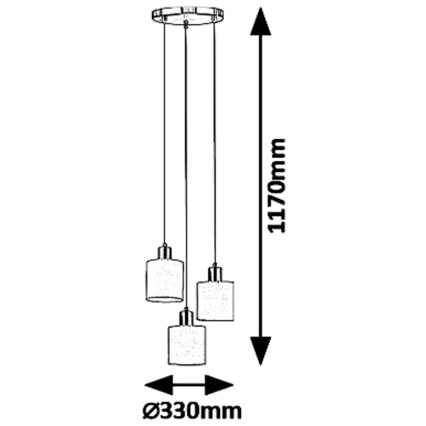 Rabalux 5012 - Lampadario a sospensione con filo NATINA 3xE14/25W/230V