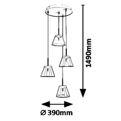 Rabalux 5032 - Lampadario LED a sospensione con filo AVIANA 4xLED/6W/230V