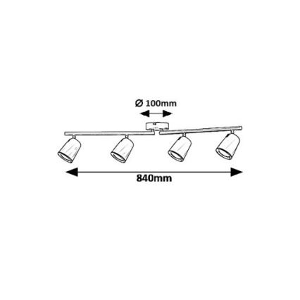 Rabalux 5048 - Luce Spot a LED SOLANGE 4xLED/6W/230V