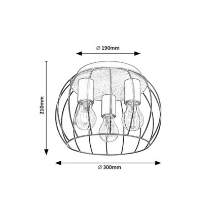 Rabalux - Plafoniera 3xE27/25W/230V